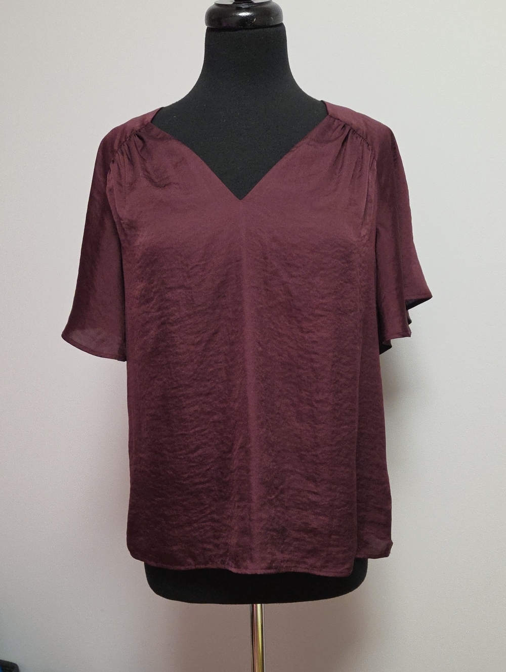 Reitmans Short-sleeved Blouse - Burgundy Plum